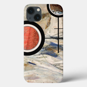 abstract art collage, mixed media and watercolor 3 iPhone 13 case