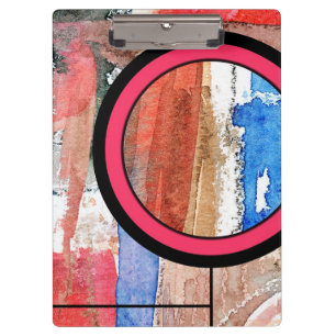abstract art collage, mixed media and watercolor 4 clipboard