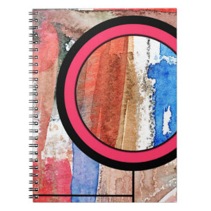 abstract art collage, mixed media and watercolor 4 notebook