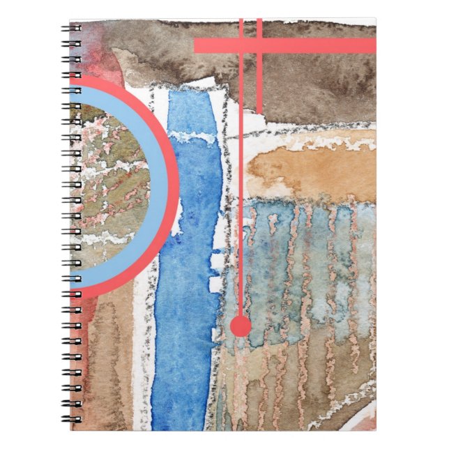 abstract art collage, mixed media and watercolor 5 notebook (Front)