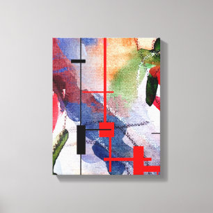 abstract art collage, mixed media and watercolor canvas print