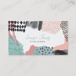 Abstract Art Collage Publisher Writer Editor Appointment Card