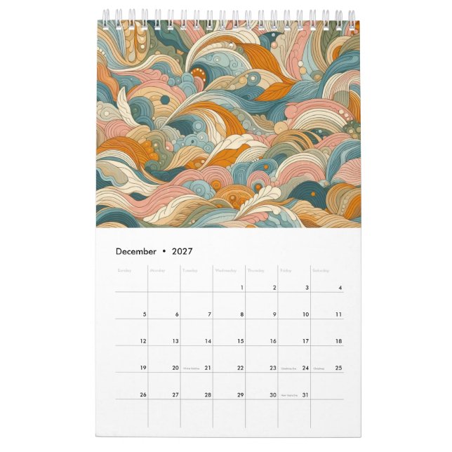 Abstract art collection calendar (Dec 2027)