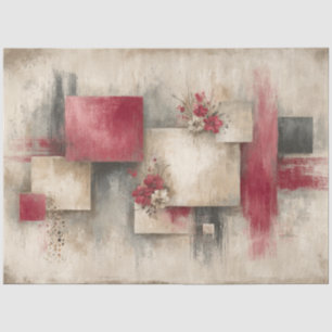 Abstract Art College Distressed Florals Decoupage Tissue Paper