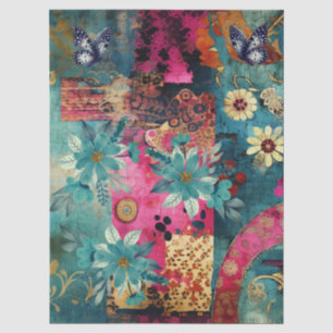 Abstract Art College Florals & Butterflies Tissue Paper