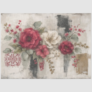 Abstract Art College Rustic Florals Decoupage Tissue Paper