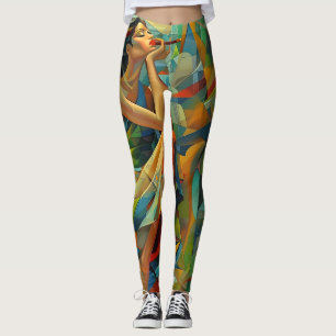 Abstract art colorful leggings