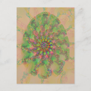 Abstract Art Colourful Egg Brown Pink Green Plum Holiday Postcard