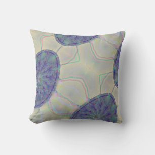 Abstract Art Colourful Egg Pattern on Blueish Grey Cushion