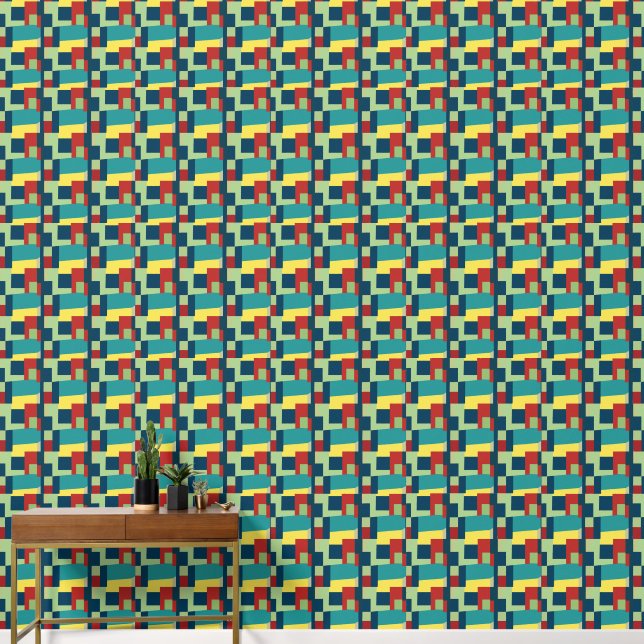 Abstract Art Colourful Geometric Modern Wallpaper (Hallway)