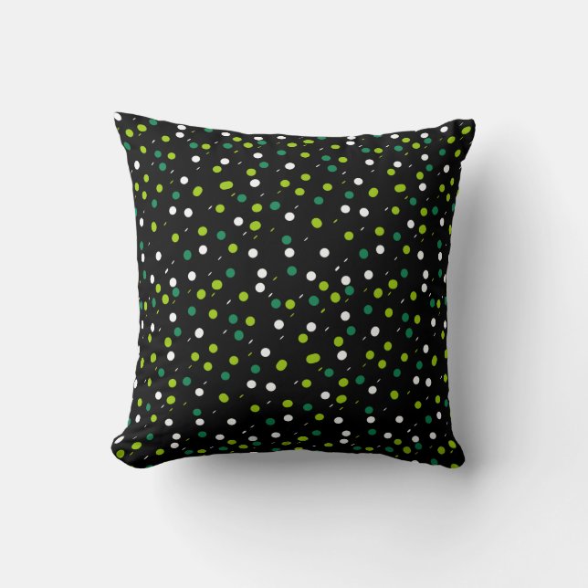 Abstract Art Colourful Green Circles Dots Cushion (Front)