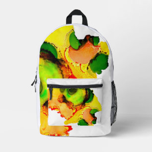 Abstract art colourful ink art printed backpack