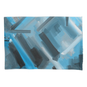 Abstract Art Contemporary Blue Shades Pillowcase