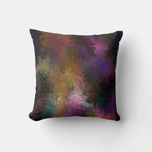 Abstract Art Contemporary Multi Coloured Swirls Cushion (Front)