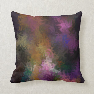 Abstract Art Contemporary Multi Coloured Swirls Cushion