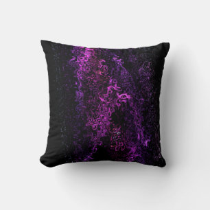 Abstract Art Contemporary Purple Black Swirls Cushion