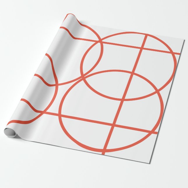 Abstract Art Coral Lines Pattern Wrapping Paper (Unrolled)
