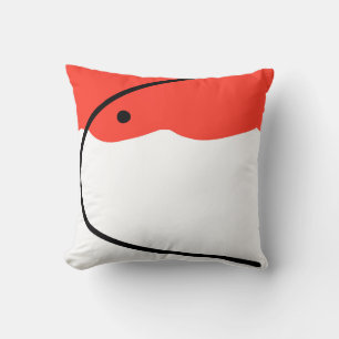 Abstract Art Coral Red Black White Cushion