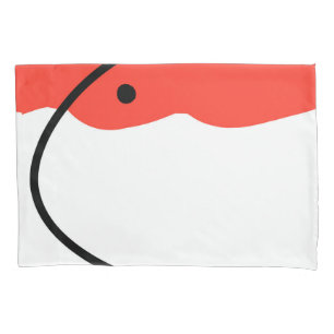 Abstract Art Coral Red Black White Minimalism Pillowcase