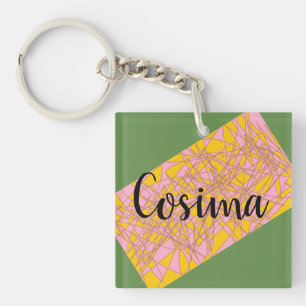 abstract art Cosima from Orphan Black tv show Key Ring