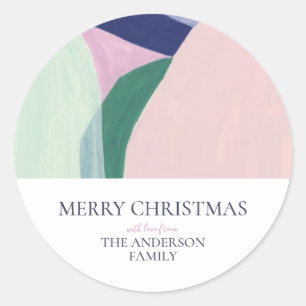Abstract Art Custom Photo Christmas Holiday Gift C Classic Round Sticker