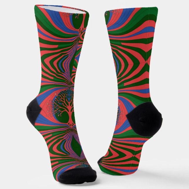 Abstract Art Custom Sustainable Premium Crew Sock (Angled)