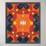 Abstract Art Deco Design by Swiss Artist Poster<br><div class="desc">This poster is after an original gouache rug design. Colorful work dates to around 1920.</div>