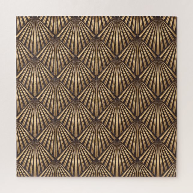 Abstract Art Deco: Gold Elegance. Jigsaw Puzzle (Vertical)
