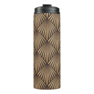 Abstract Art Deco: Gold Elegance. Thermal Tumbler