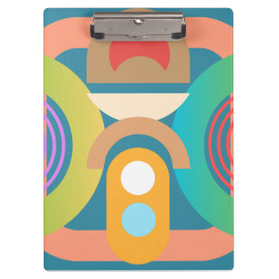Abstract Art Deco Modern Colourful Clipboard