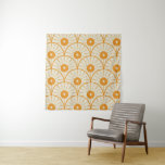 Abstract Art Deco Sun Pattern Orange Tapestry<br><div class="desc">This is elegant abstract art deco sun pattern in circles with beautiful lines on light cream background. It's great looking tapestry</div>