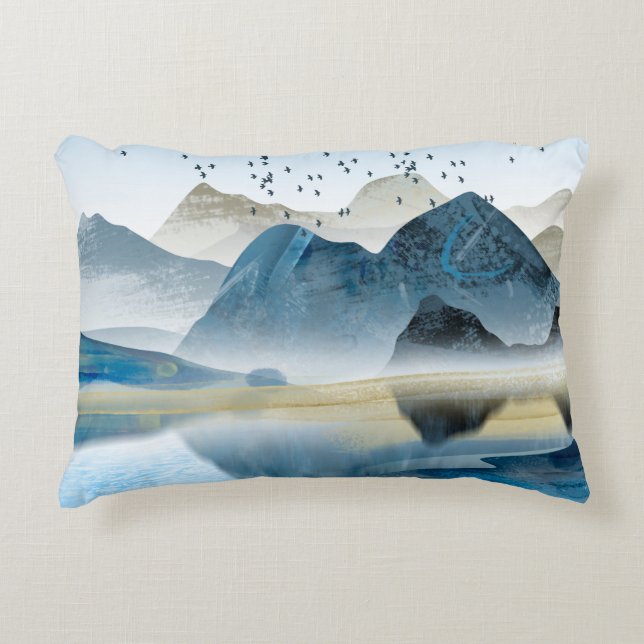 Abstract art decorative background. Mountains and  Cushion (Front)