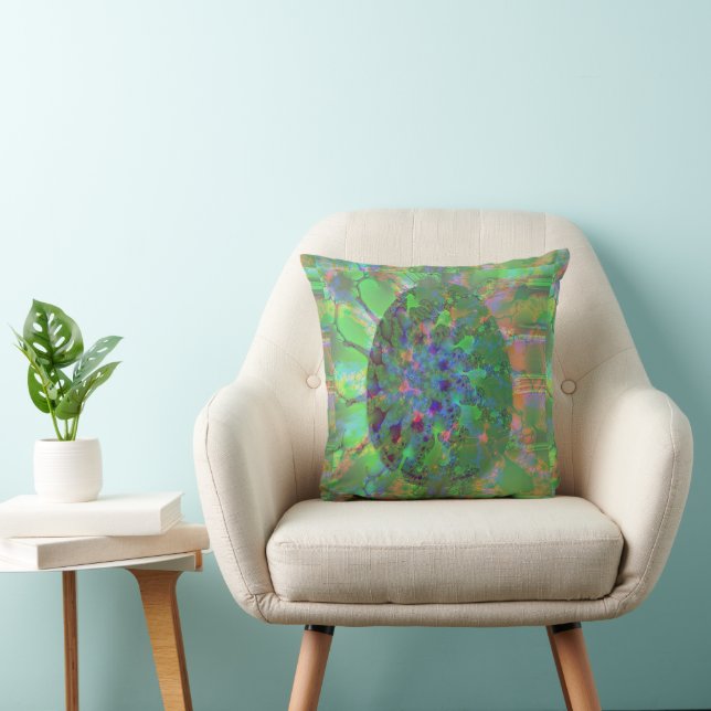 Abstract Art Decorative Colourful Egg Elegant Gree Cushion (Chair)