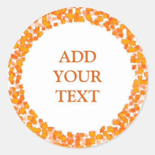 Abstract Art Design Autumn Foliage DIY Classic Round Sticker