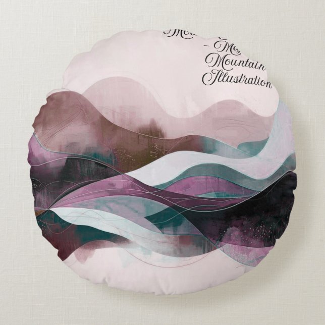 Abstract Art Design | Modern Minimalist Round Cushion (Front)