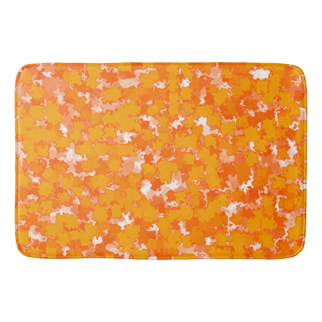 Abstract Art Design Orange Foliage Bath Mat (Front)