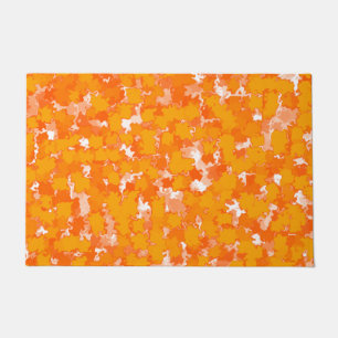 Abstract Art Design Orange Foliage Doormat