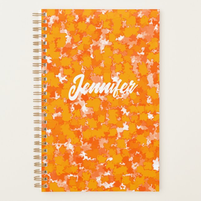 Abstract Art Design Orange Foliage Planner (Front)
