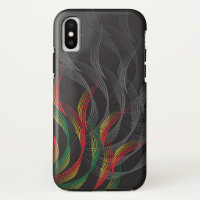 Abstract Art Digital Red Green Waves Phone Case