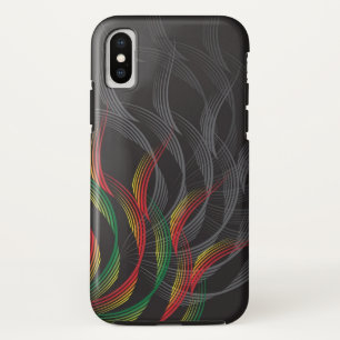 Abstract Art Digital Red Green Waves Phone Case