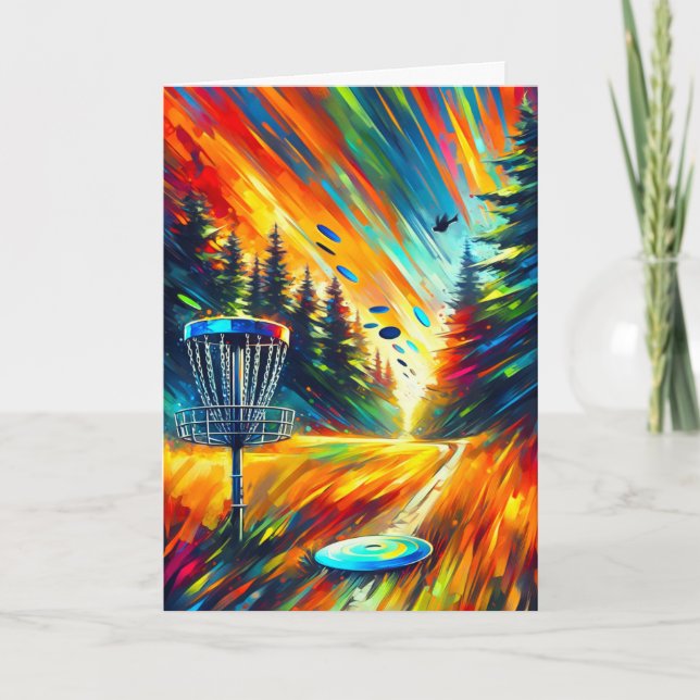 Abstract Art Disc Golf Best Birthday by Par Card (Front)