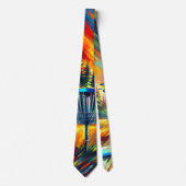 Abstract Art Disc Golf themed  Tie (Front)
