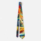 Abstract Art Disc Golf themed  Tie (Back)