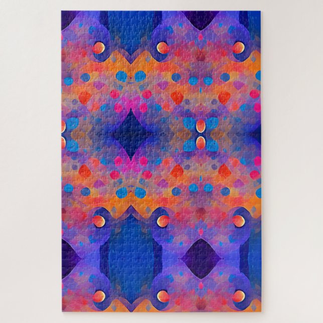 Abstract art dots colourful geometric 1000+ piece jigsaw puzzle (Vertical)