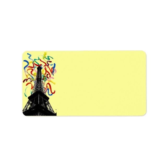 Abstract Art-Eiffel Tower Address Label (Front)