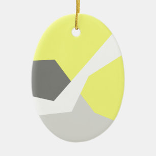 Abstract Art Energy Yellow Grey Ceramic Tree Decoration