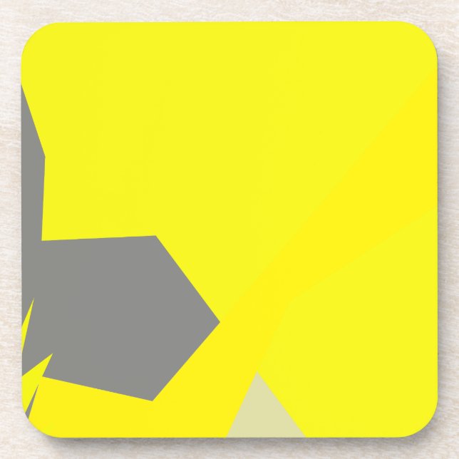Abstract Art Energy Yellow Grey Coaster (Front)