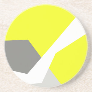 Abstract Art Energy Yellow Grey Coaster