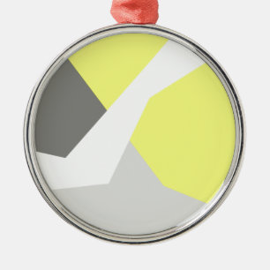 Abstract Art Energy Yellow Grey Metal Tree Decoration