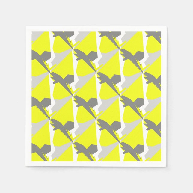 Abstract Art Energy Yellow Grey Napkin (Front)
